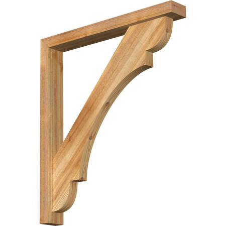 Olympic Block Rough Sawn Bracket W/ Offset Brace, Western Red Cedar, 4W X 30D X 34H